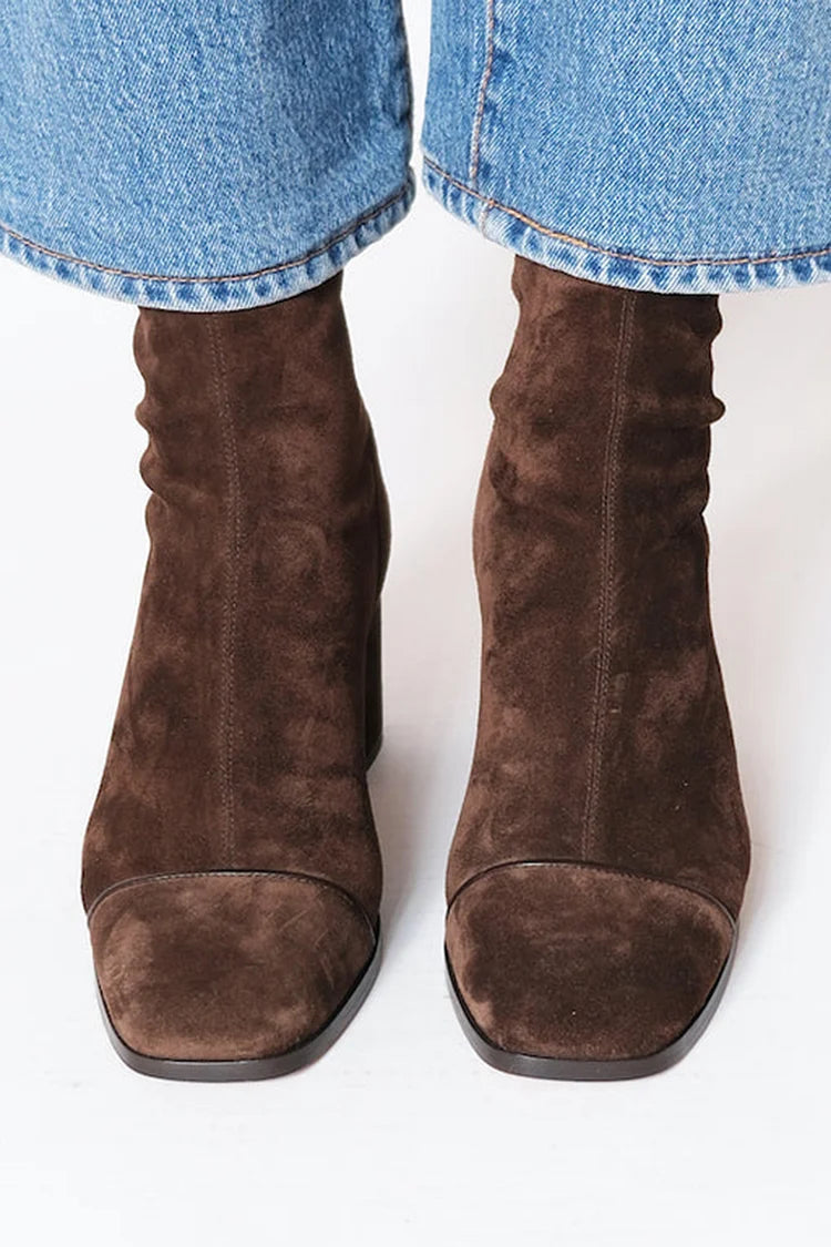 Square toe heeled boots