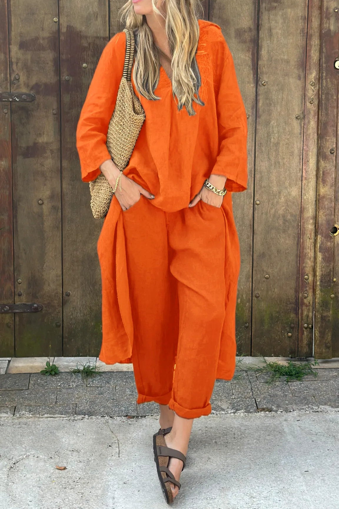 Women’s Relaxed Long Tunic and Pant Set