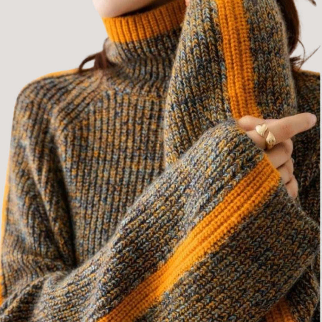Women’s Spring Ribbed Turtleneck Knit Sweater