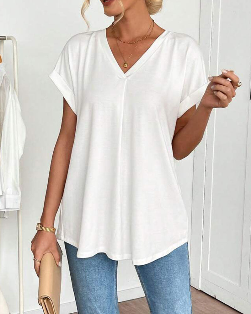 Liyanna - Patchwork Short Sleeve T-Shirt