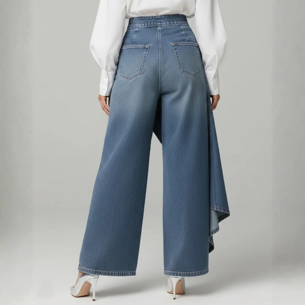 ROSSELLA | TIE-WAIST DENIM TROUSERS