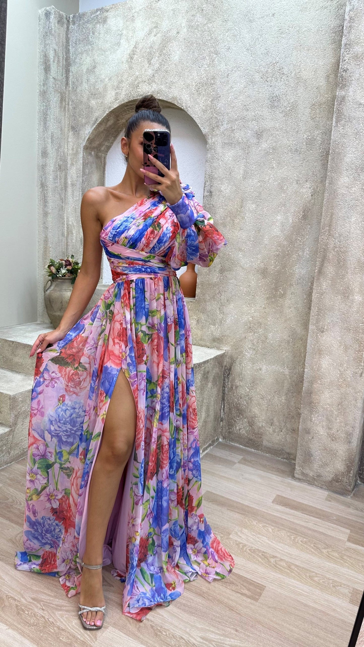Women’s Elegant Floral Slit Maxi Dress