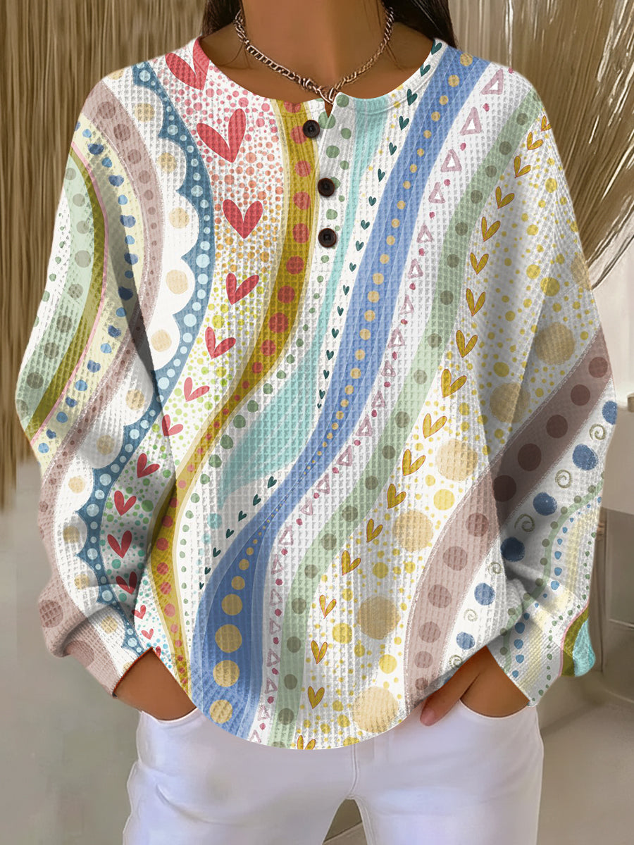 Sweater with Colorful Stripe Patterns