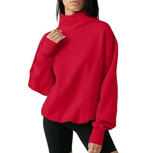 Women's Oversized Turtleneck Sweatshirt Long Sleeve Pullover