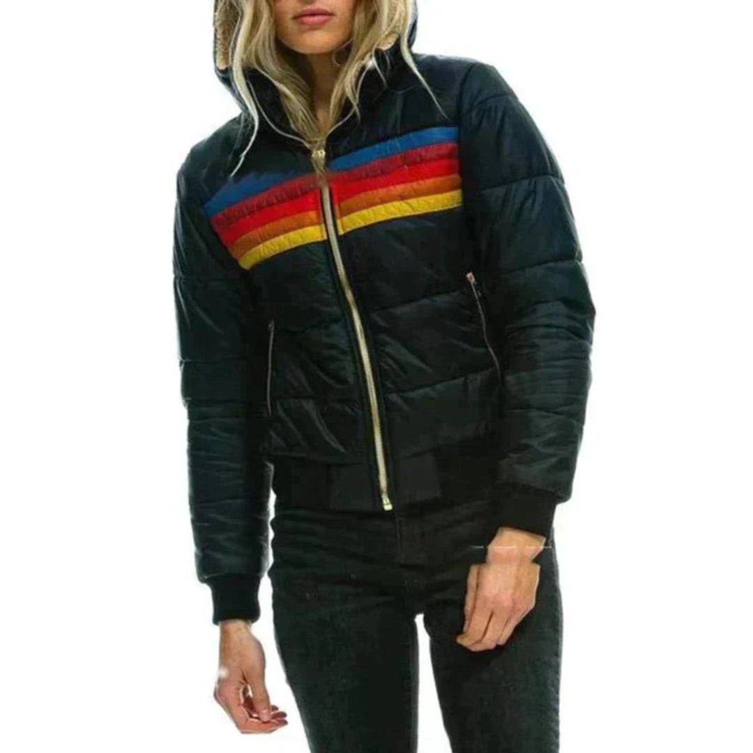 Women's Color-Block Puffer Winter Jacket