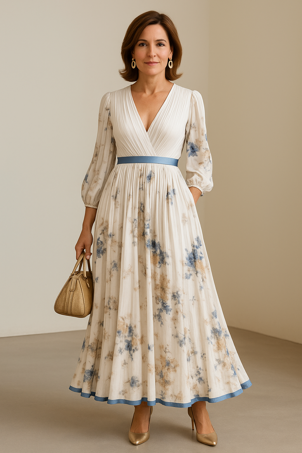 Paz | Timeless Floral Pleated Maxi Dress