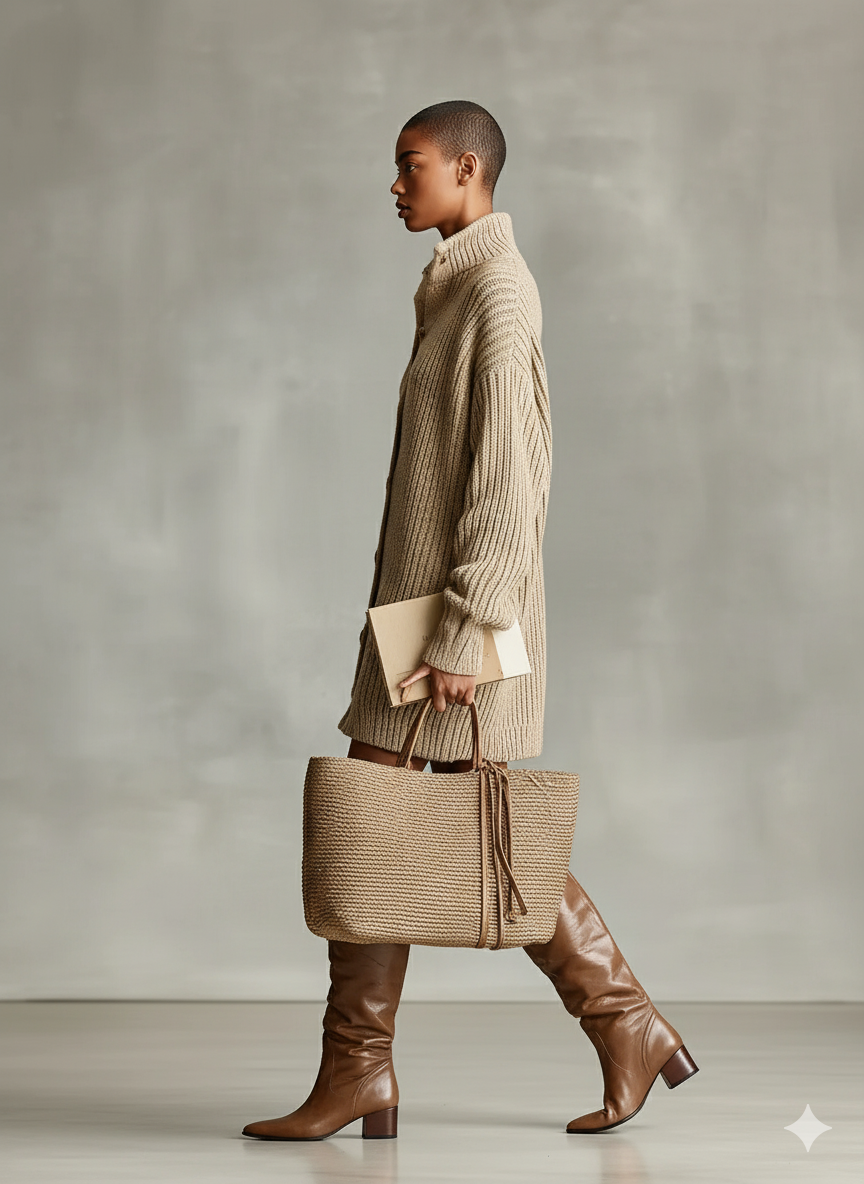 Women's Camel Elegant Button - Front Oversized Mini Cardigan Dress