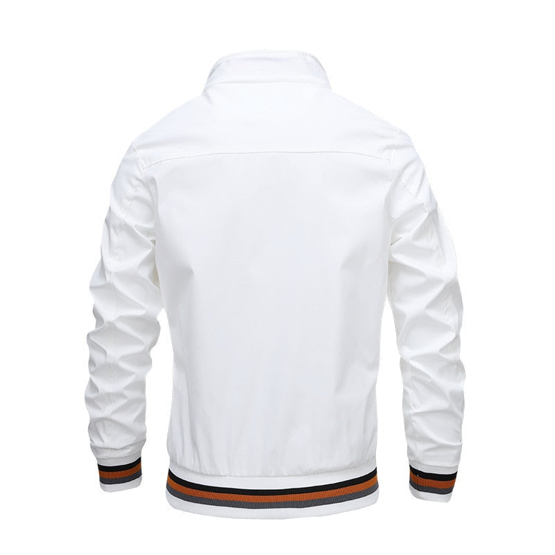 Chaqueta bómber casual ligera con cremallera para hombre