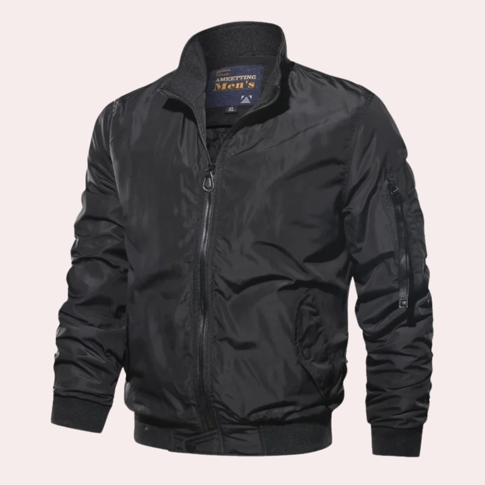 Chaqueta bomber clásica con cremallera para hombre