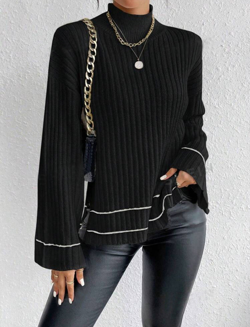 Women’s Winter Loose Fit Ribbed Knit Sweater