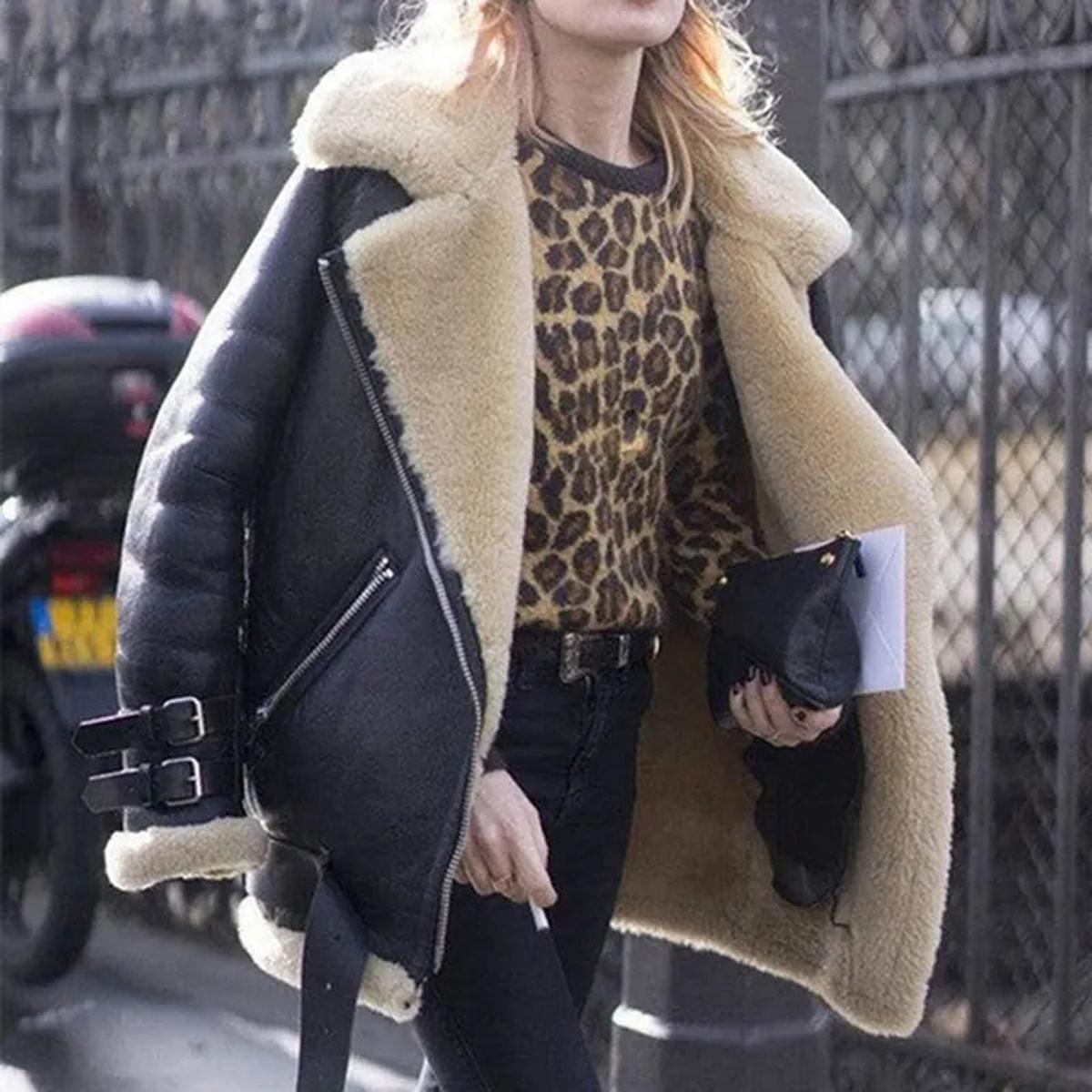 Women’s Faux Fur Lined Moto Jacket