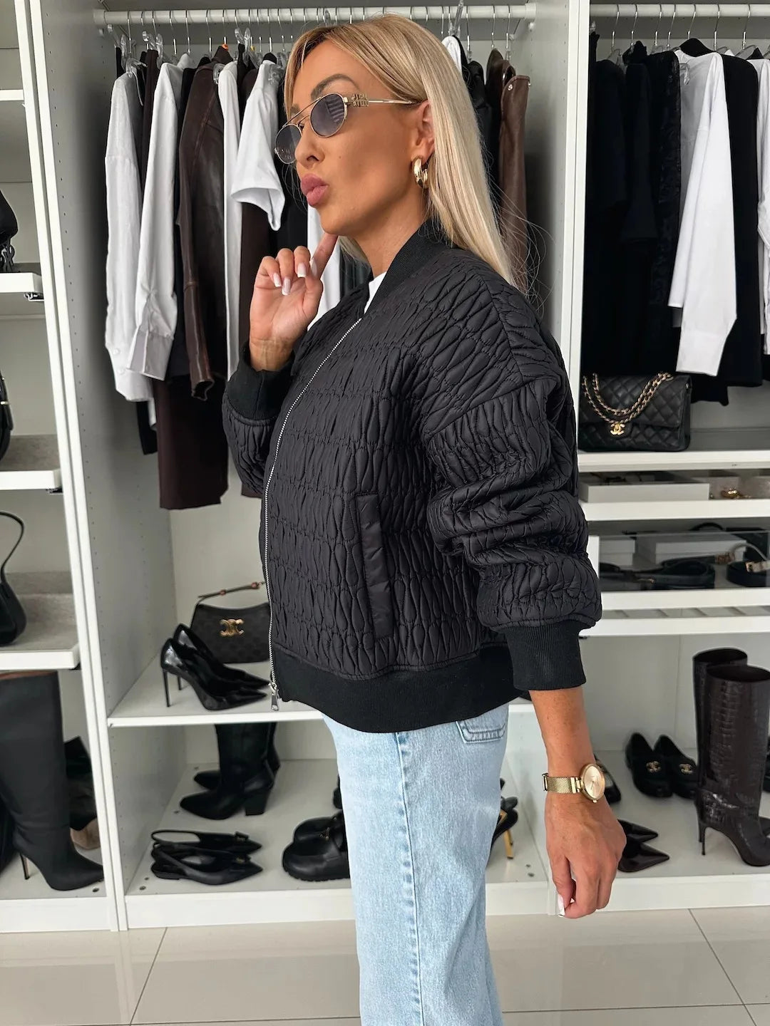 Chaqueta bomber acolchada con estilo