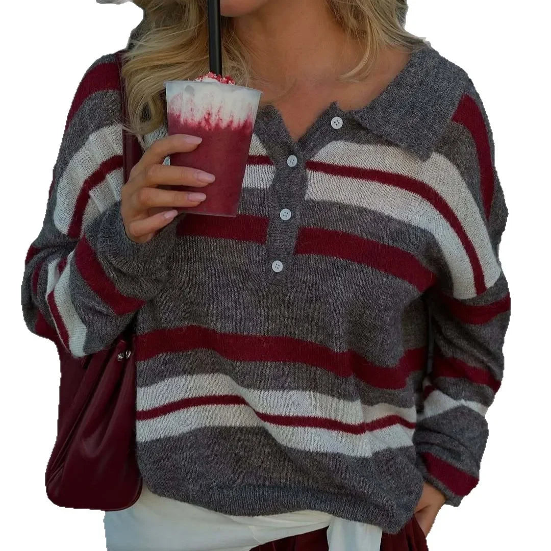 Striped Cashmere Turtleneck Sweater