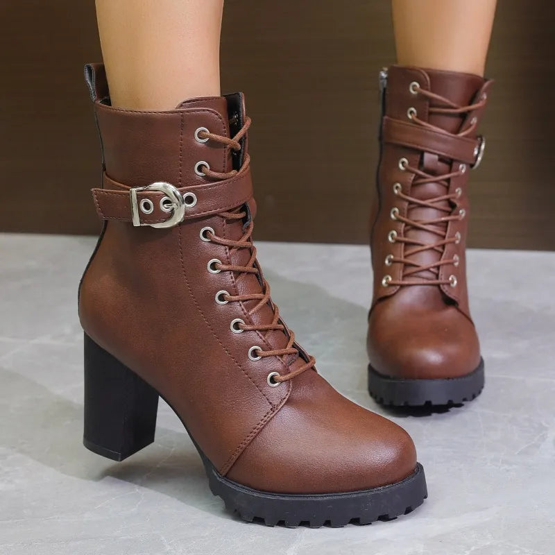 Women’s Trendy Zip Ankle Boots With Lace