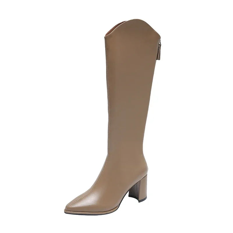 Botas de tacón alto hasta la rodilla para mujer