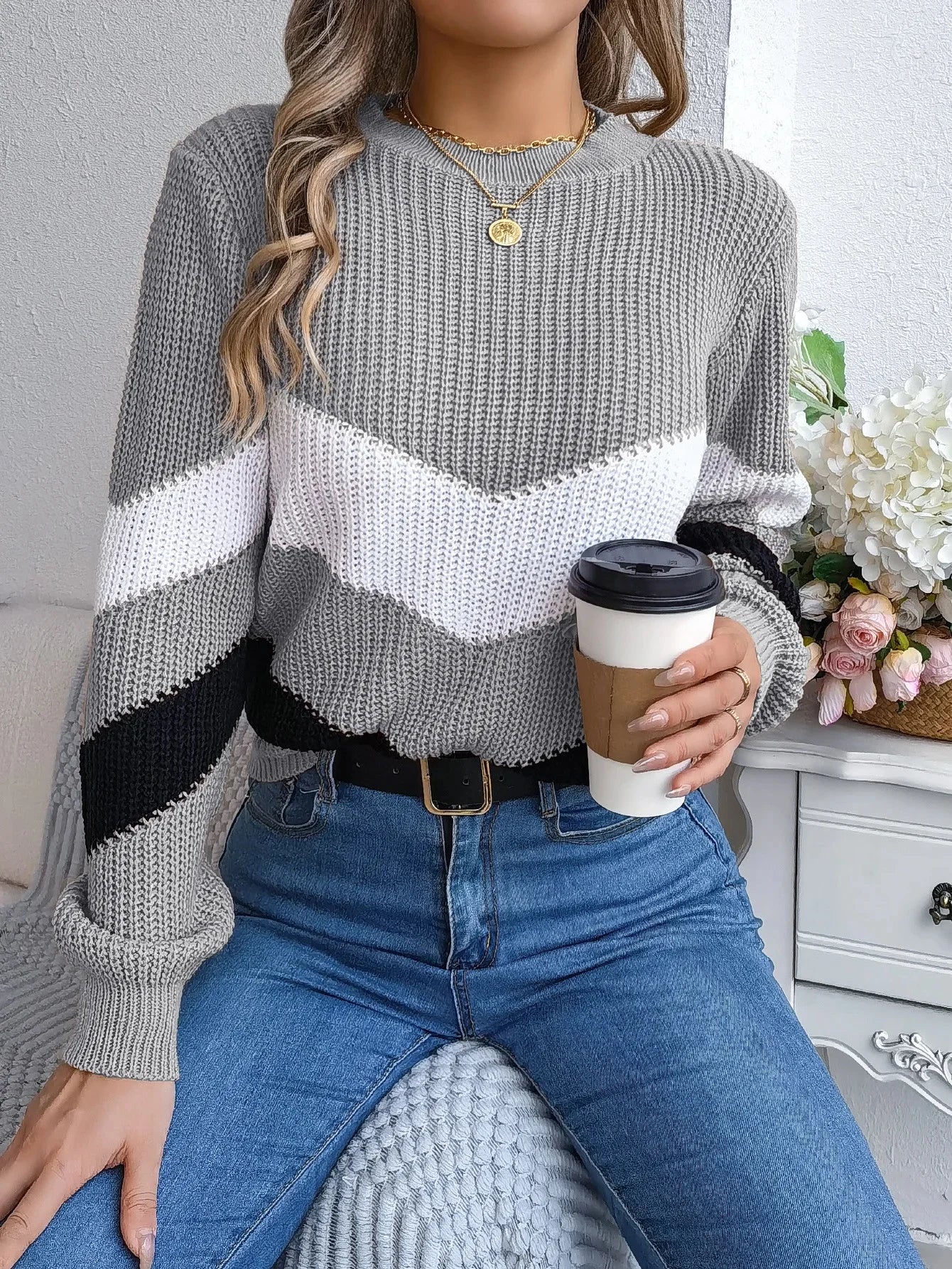 Relaxed Fit Winter Stripe Sweater
