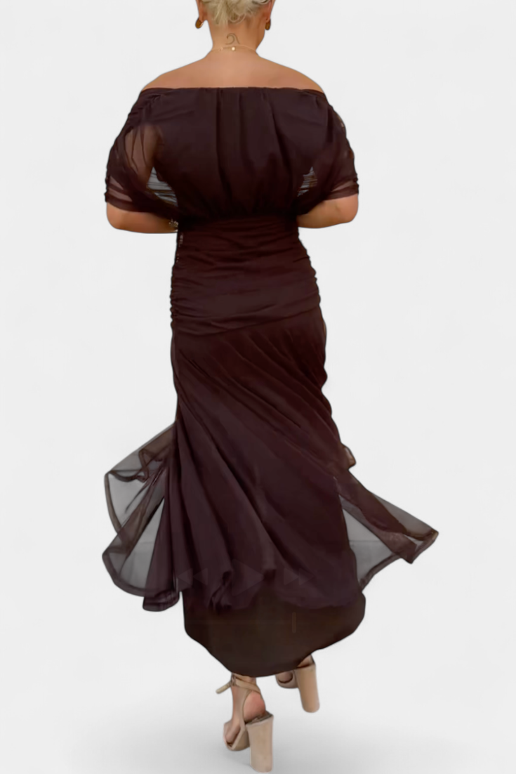 Vestido largo de gasa