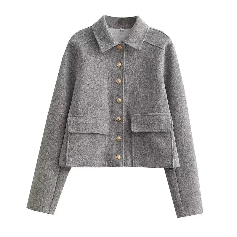 Women’s Chic Button Front Short Jacket