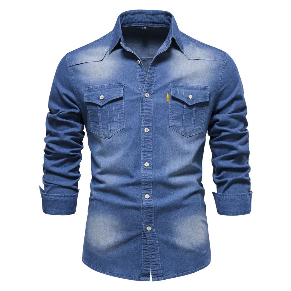 Men’s Denim Button-Up Shirt