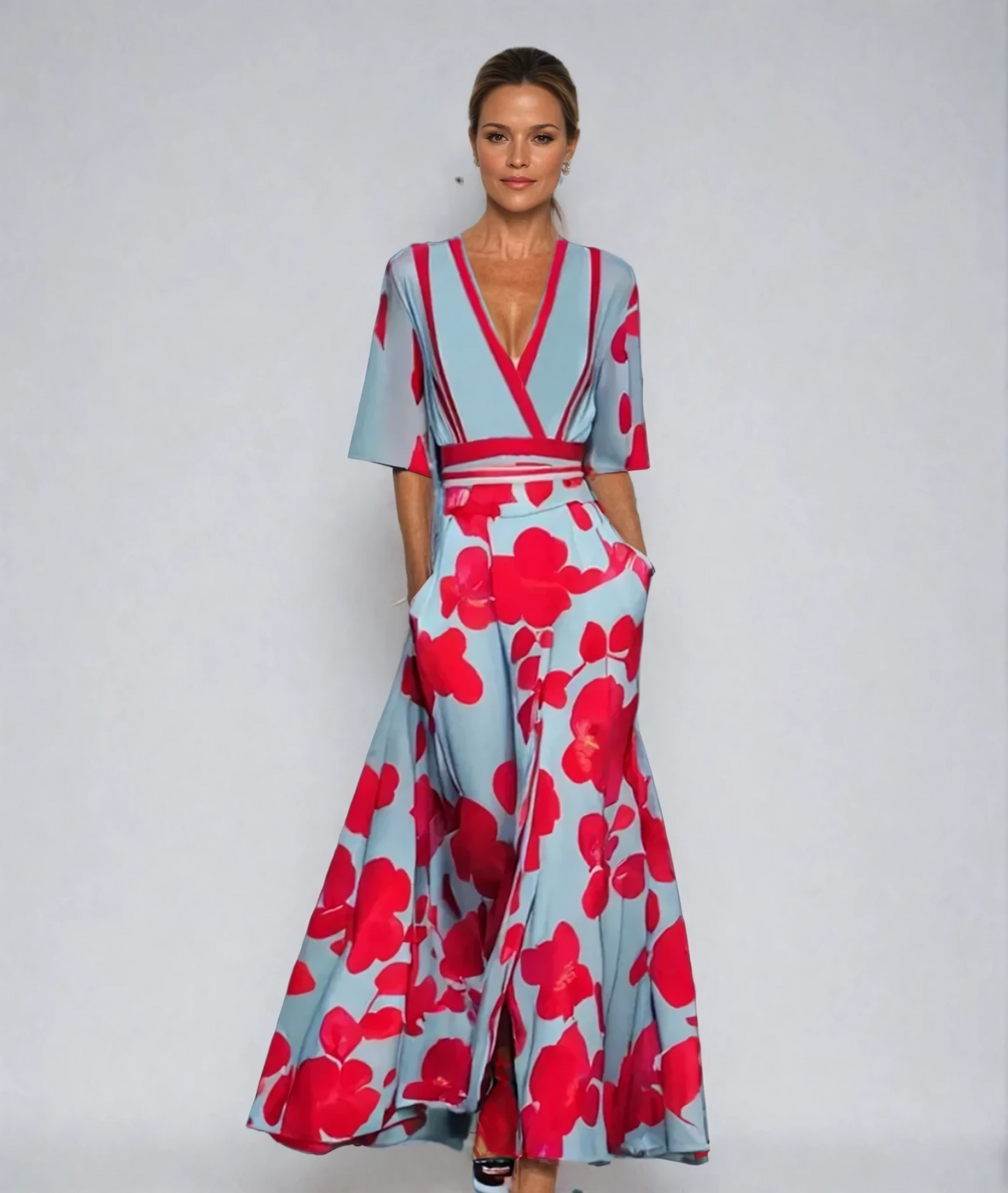 Elegant Floral A-Line Dress