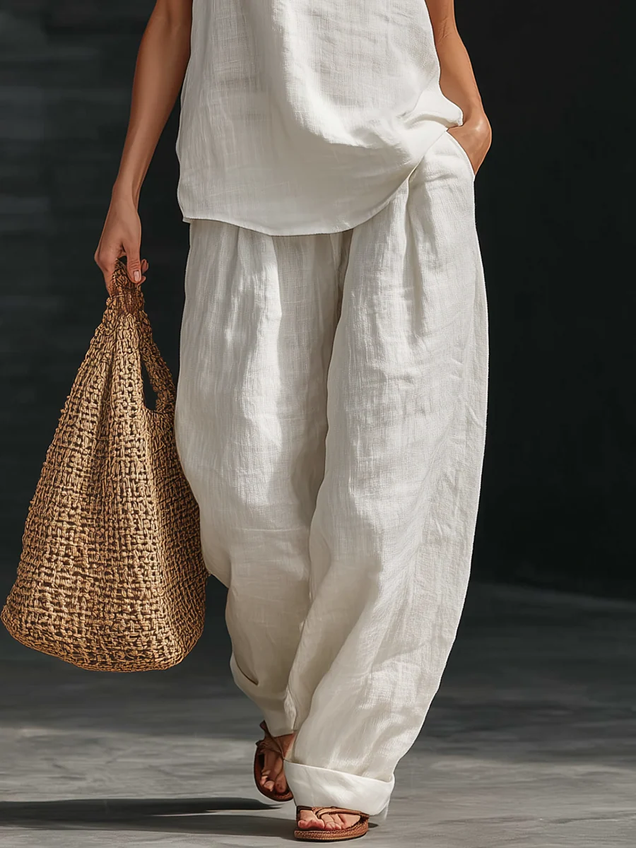 Zoë | Sleeveless Set with Wide Pants