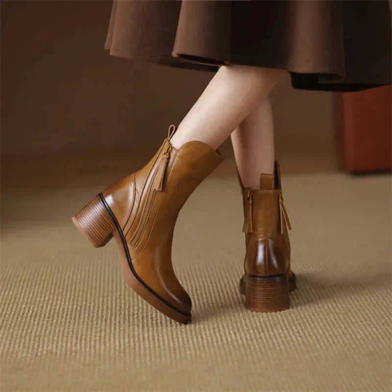 Women's Zip-Up Block Heel Boots