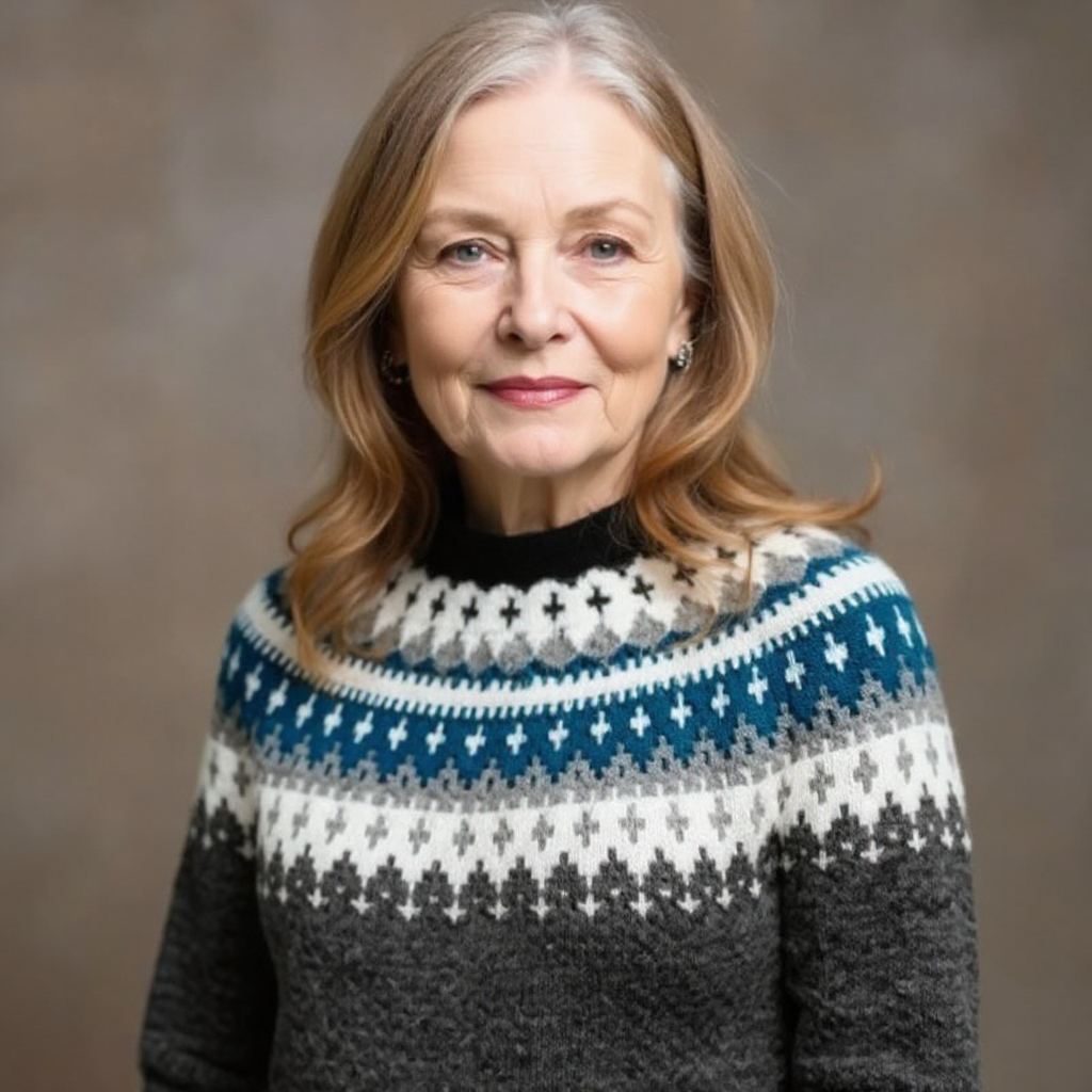 Retro Patterned Knit Sweater