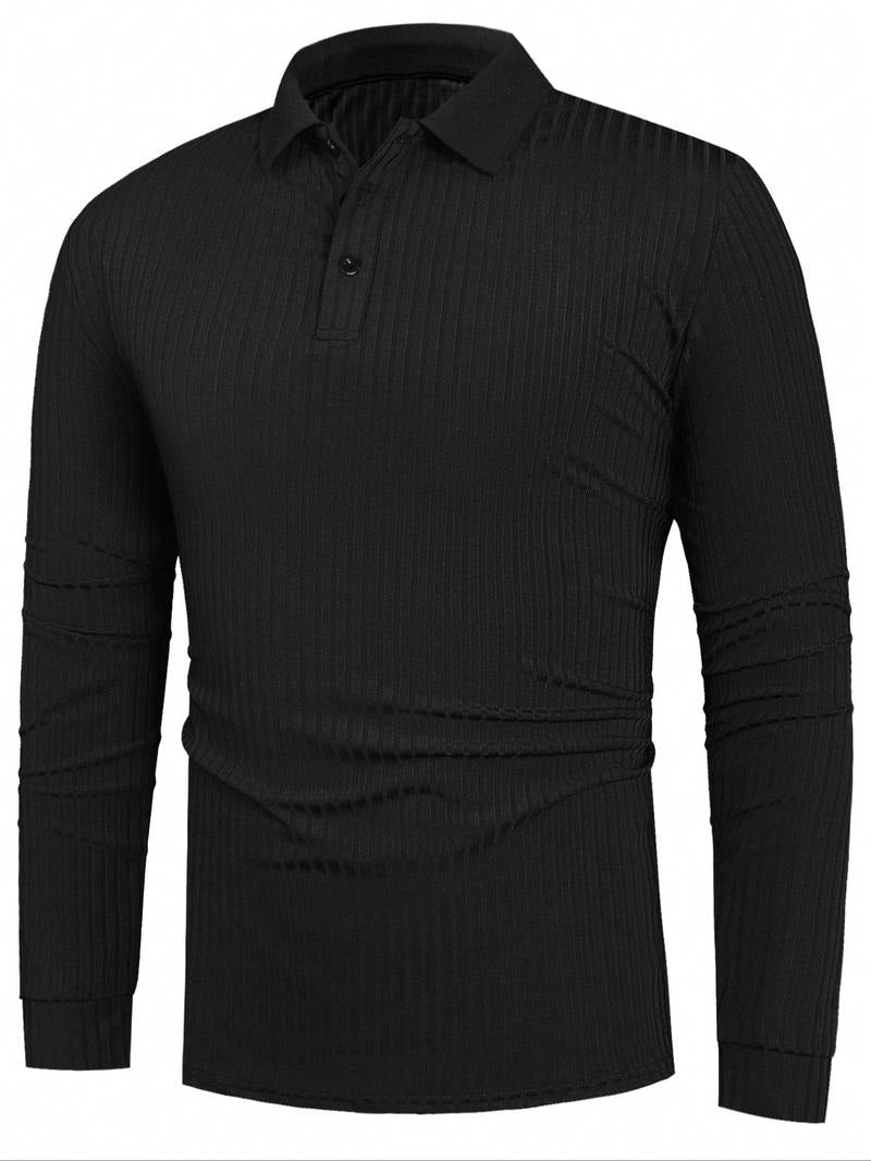 Stylish Fitted Long-Sleeve Polo
