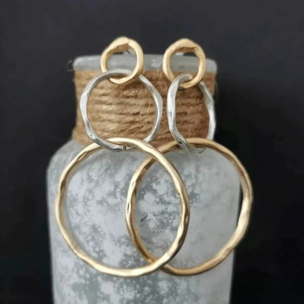 Hammered Organic Link Earrings