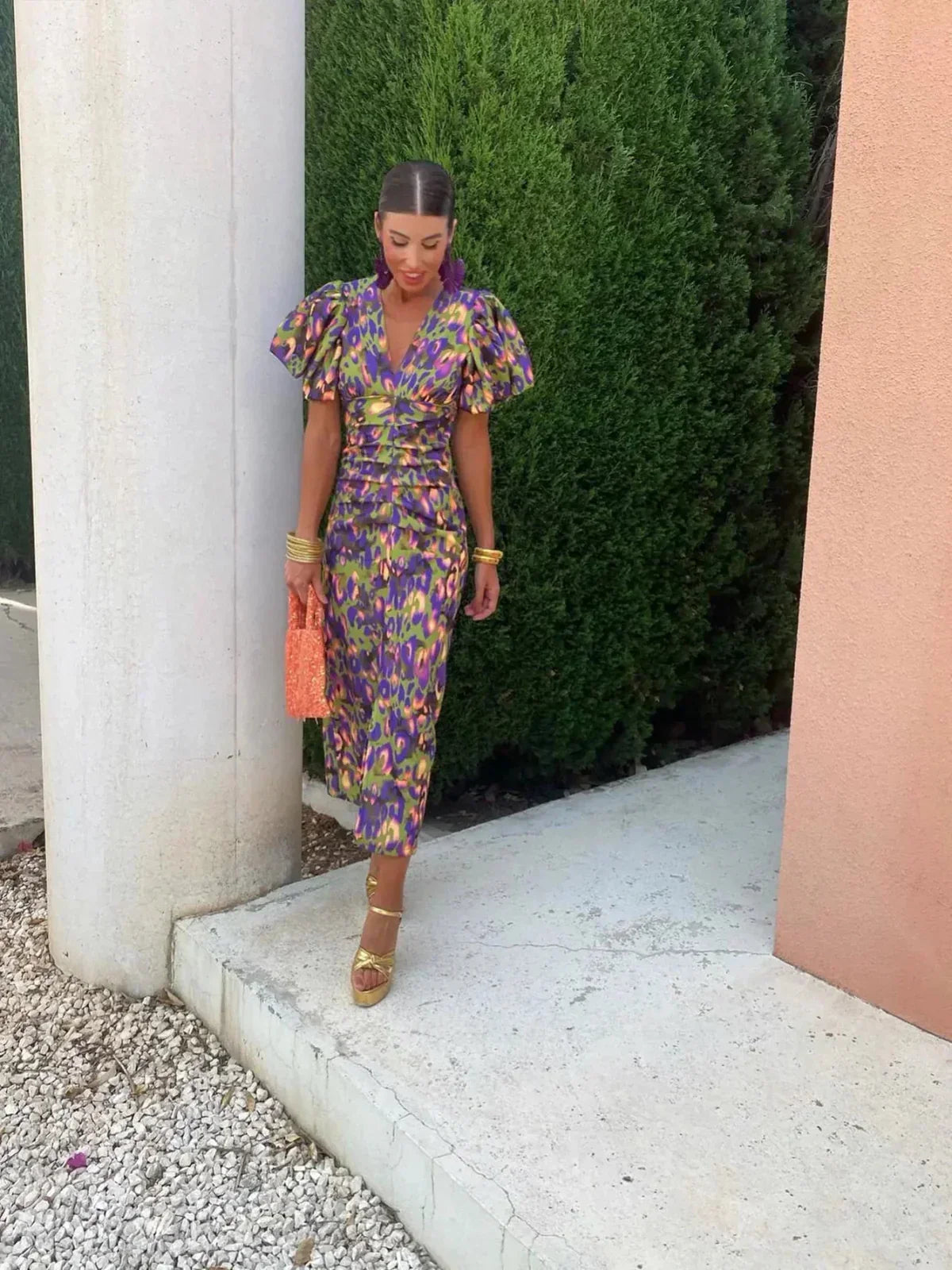 Colorful Midi Dress