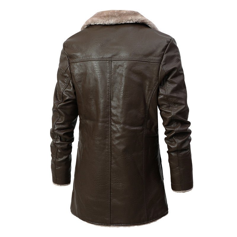 Sherpa Lined Leather Winter Coat