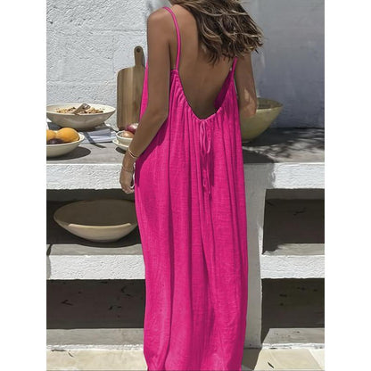 Women's Solid Color Cami Lounge Dress