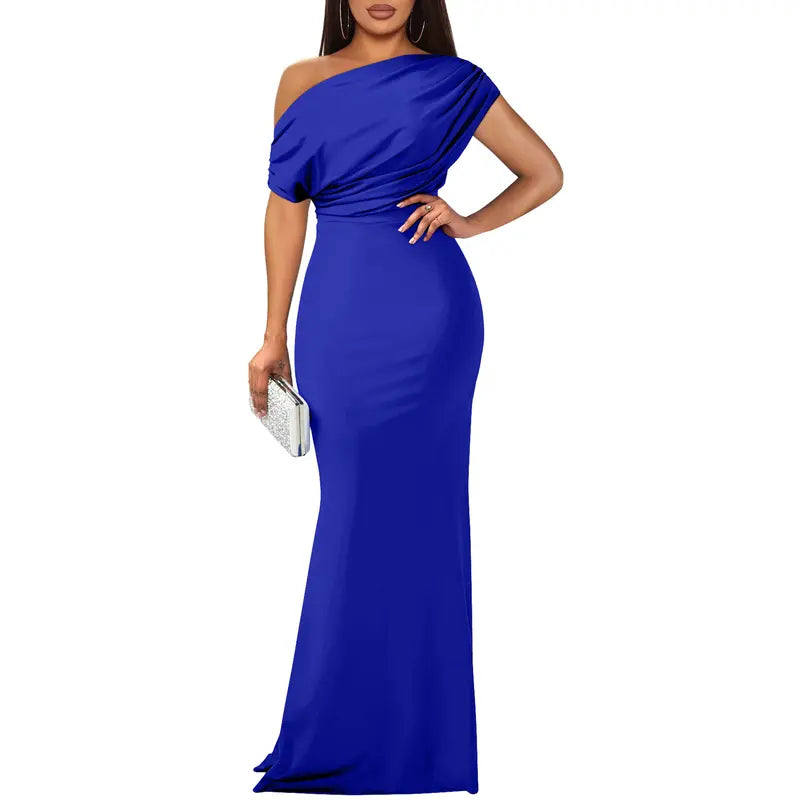 Elegant Off-Shoulder Bodycon Evening Gown