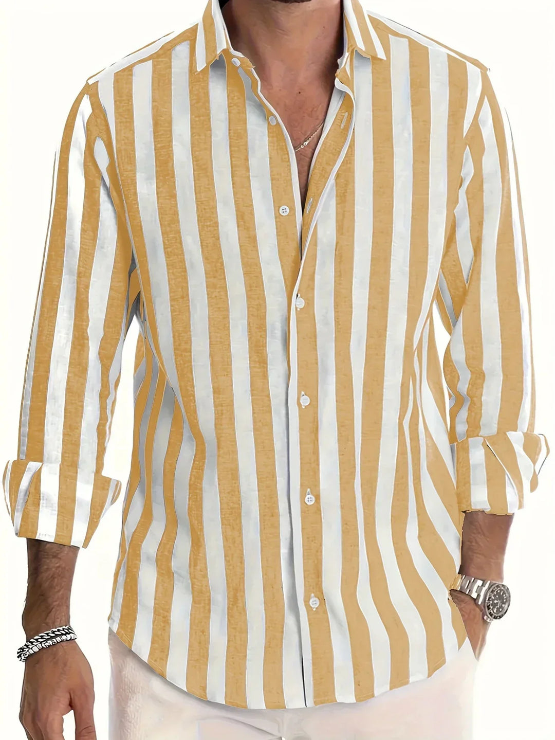 Camisa clásica de verano a rayas