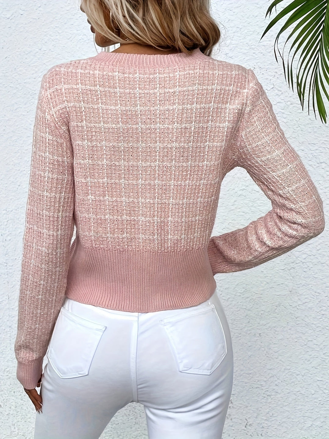 Women’s Tweed Button Front Knit Cardigan