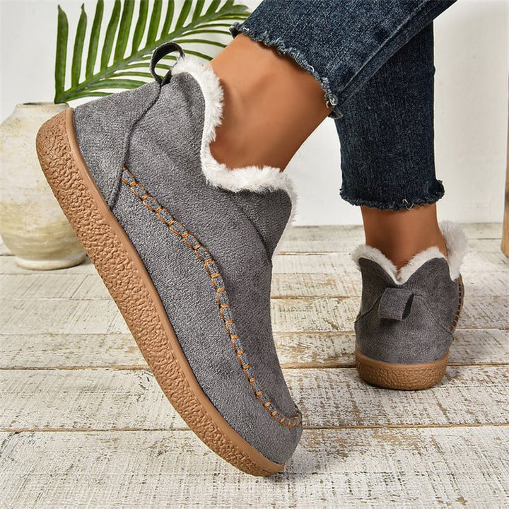 Botas de invierno mocasín sin cordones acogedoras para mujer