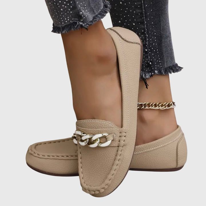 Gold Chain Comfort Slip-On Loafers