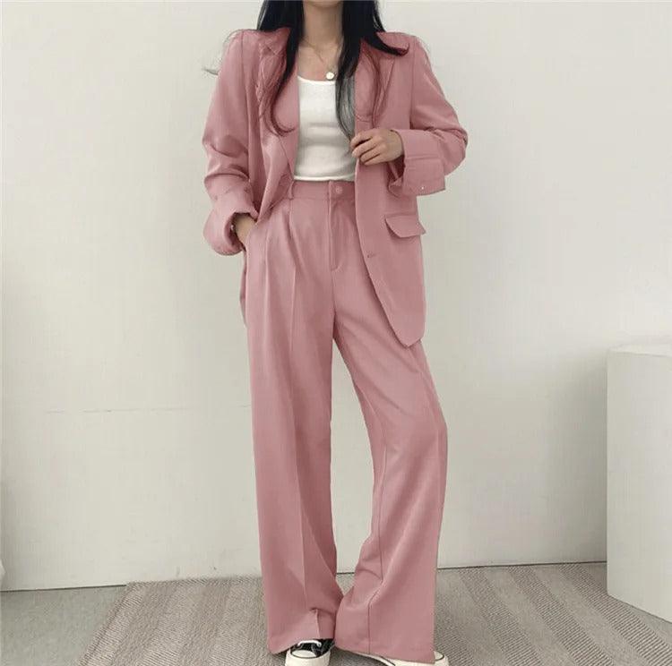 Tailored Long Blazer Pants Set