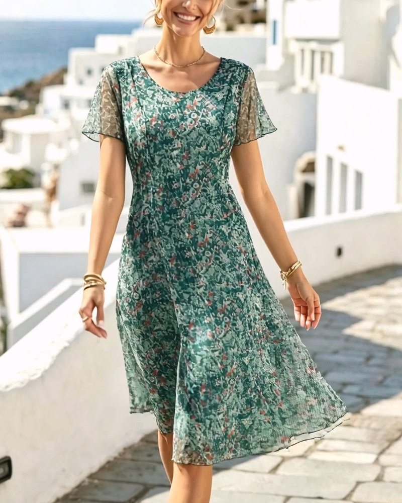 Kynara - Vestido Estampado hasta la Rodilla