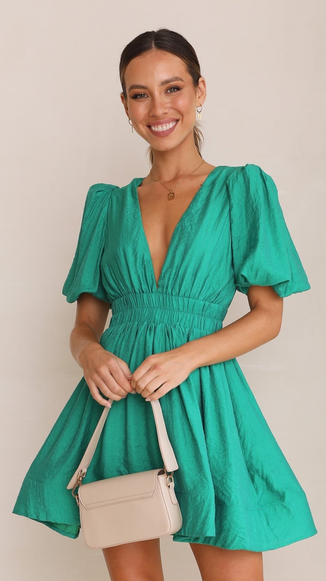 Women’s Spring Puff Sleeve Mini Dress