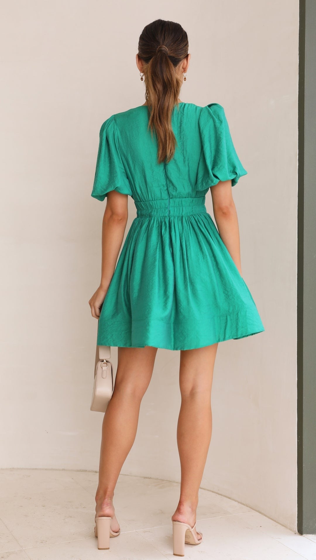 Women’s Spring Puff Sleeve Mini Dress