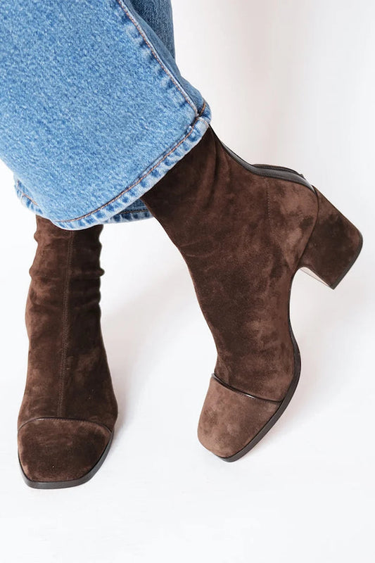 Square toe heeled boots