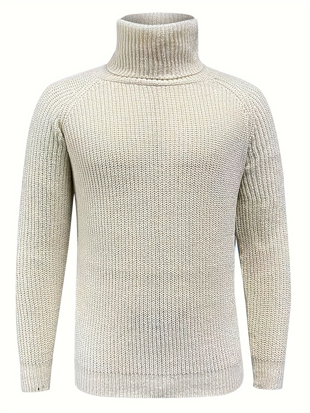 Men Solid Ribbed Turtleneck Sweater