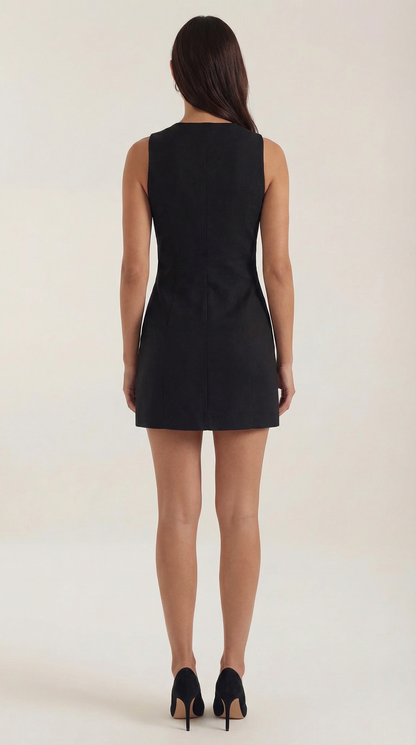 Sleeveless Button-Up Mini Dress