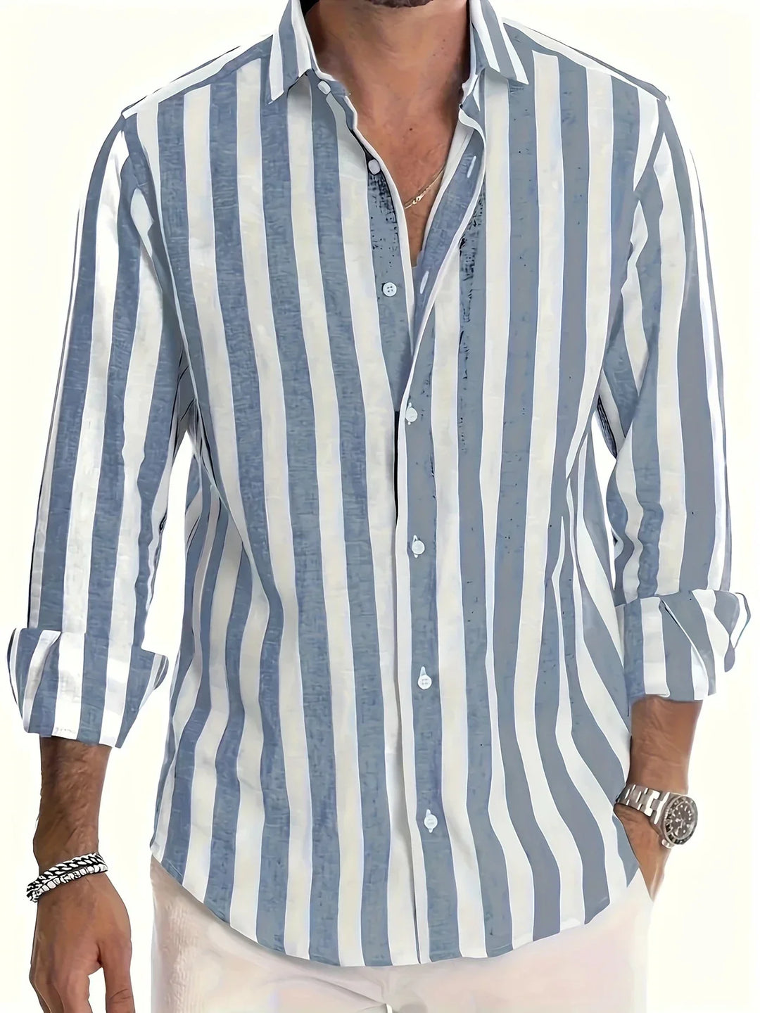 Camisa clásica de verano a rayas