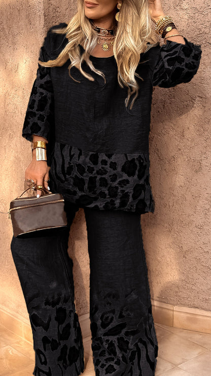 Aislinn | Conjunto informal con estampado de leopardo