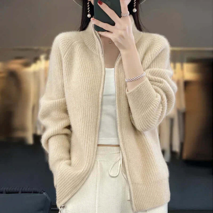 Zipper Knit Sweater for Women
