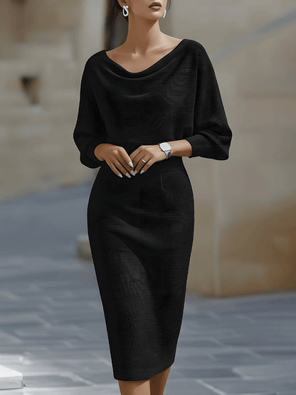 Violet & Grace - White Draped Batwing Midi Dress