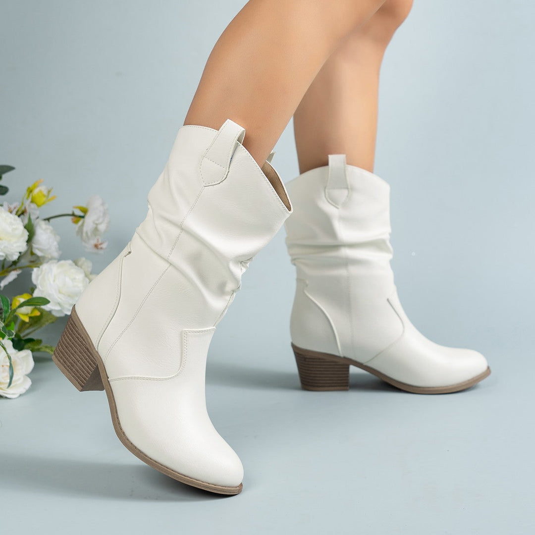 Women's Winter Cowboy-Inspired Heeled Boots