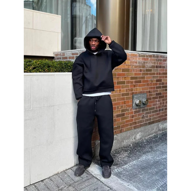 Men’s Minimal Hooded Sweater Set